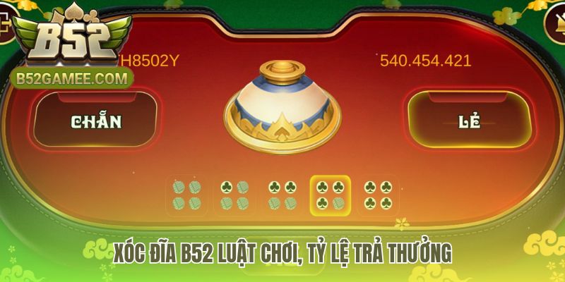 Luật chơi xóc đĩa B52 quyết định bởi 4 quân vị hai màu
